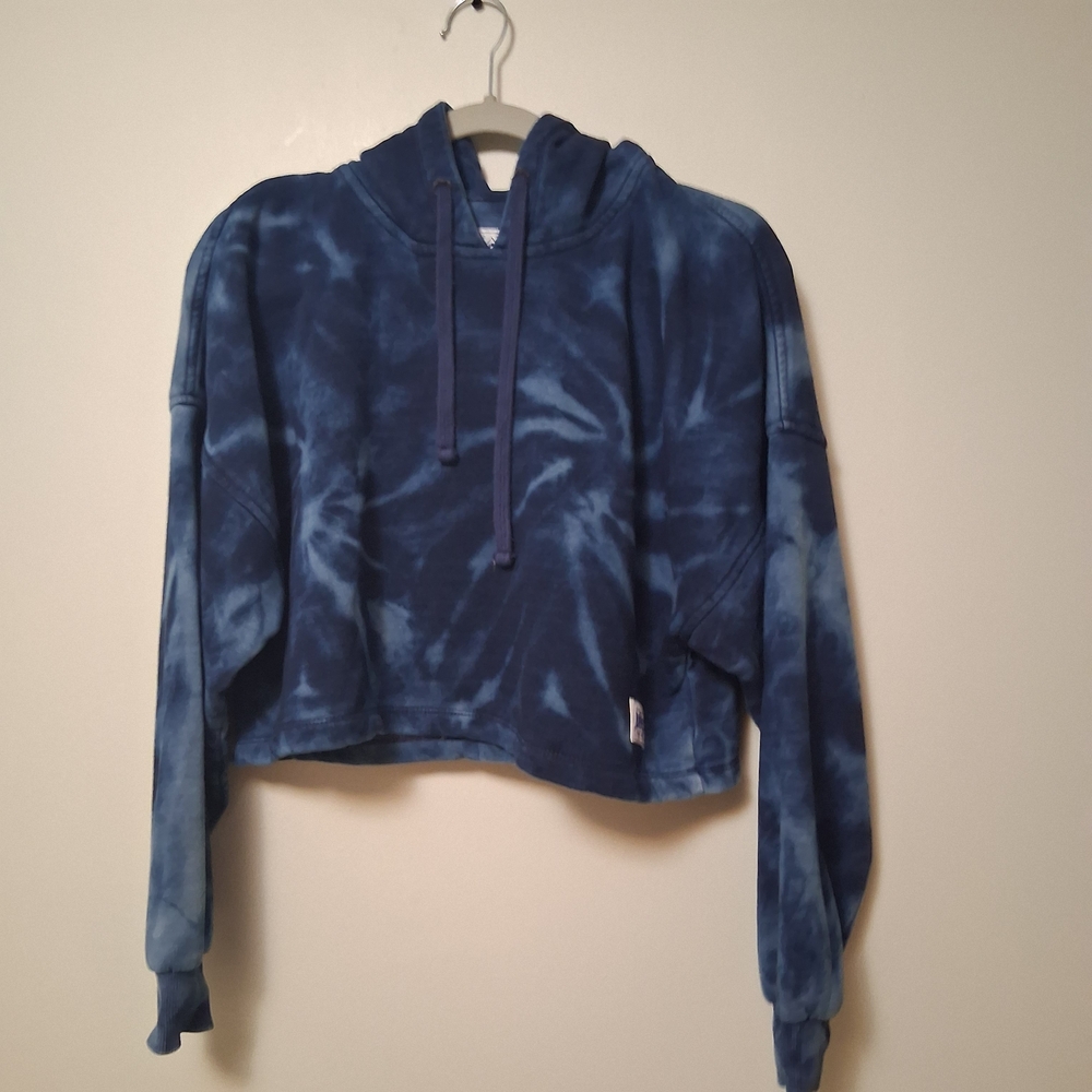Lee WORKWEAR Blue Tie Dye Crop Hoodie